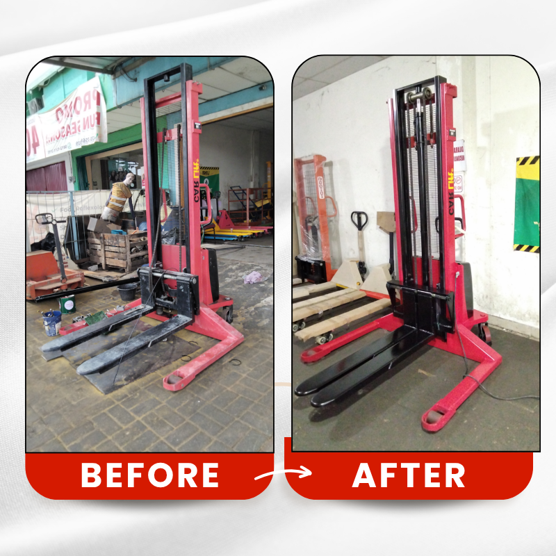 service hand lift semi electric before after - PT Bisman Bintang Buana